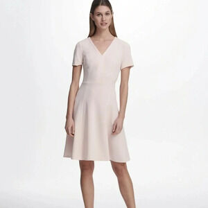 DKNY Pink Blush Short Sleeve Fit and Flare Dress